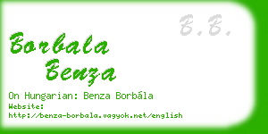 borbala benza business card
