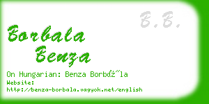 borbala benza business card